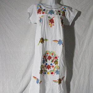 NWT NEW SENSI STUDIO Embroidered Beaded PUEBLA Floral Peasant Summer Dress S